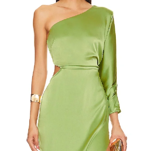 slim fit dress slacks Satin Fitted One Shoulder Slit Gown by Amoris T817 – ABC Fashion